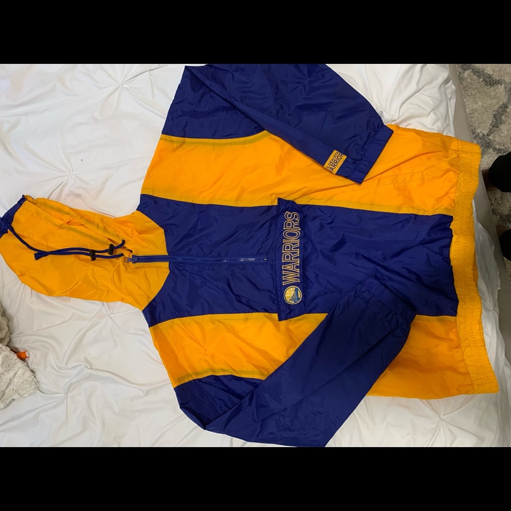 NBA old fashion Warriors windbreaker